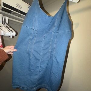 Blue Denim Sleeveless Dress